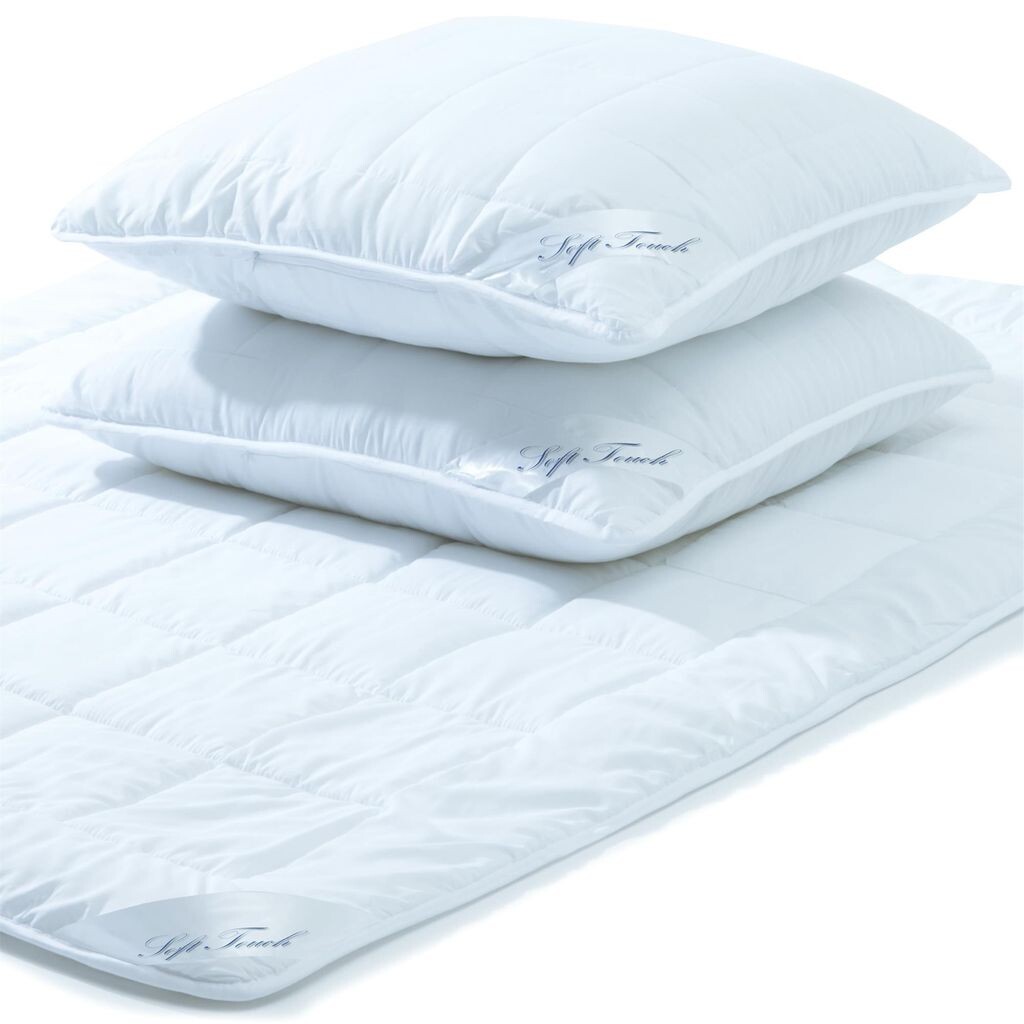 

Одеяло Soft Touch 1x 240x260 + 2x80x80 PES из микрофибры 2370 г + 2x1300 г квадратное стеганое одеяло aqua-textil