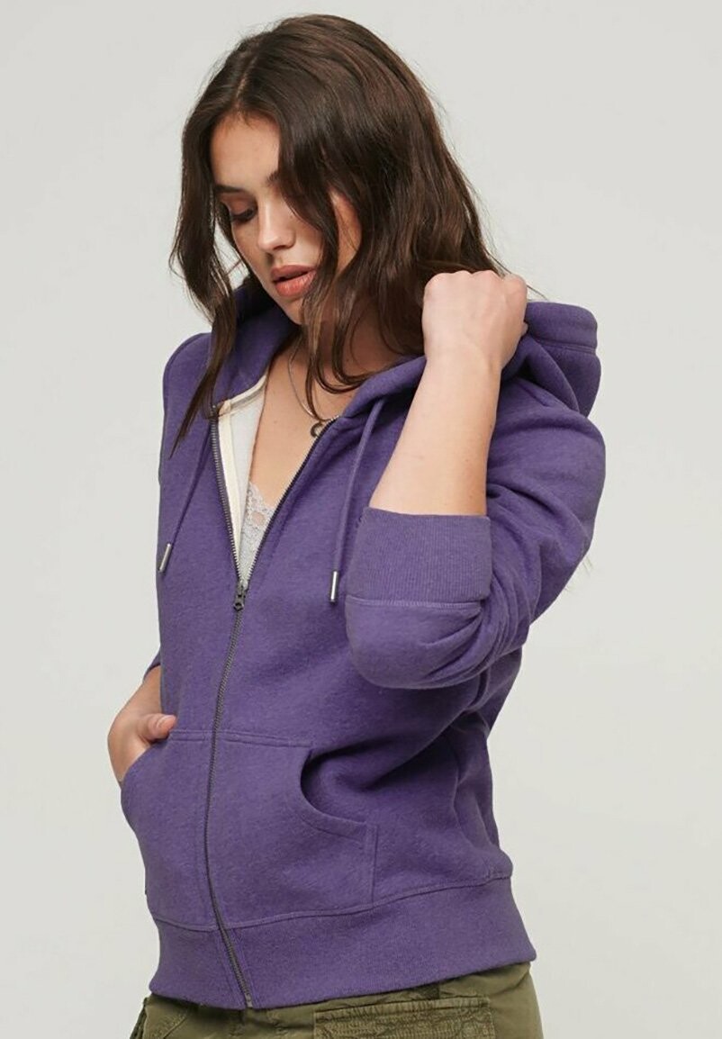 

Толстовка на молнии Superdry, ярко-фиолетовый мергель.