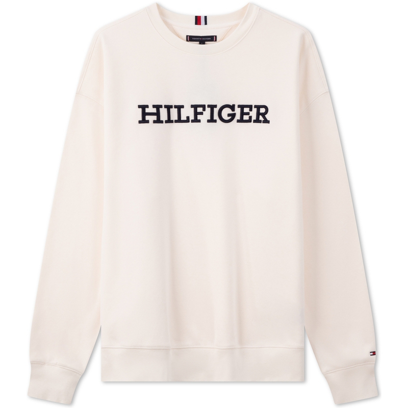 Свитшот из хлопковой смеси с логотипом Tommy Hilfiger, Ecru Ybh — фото 3
