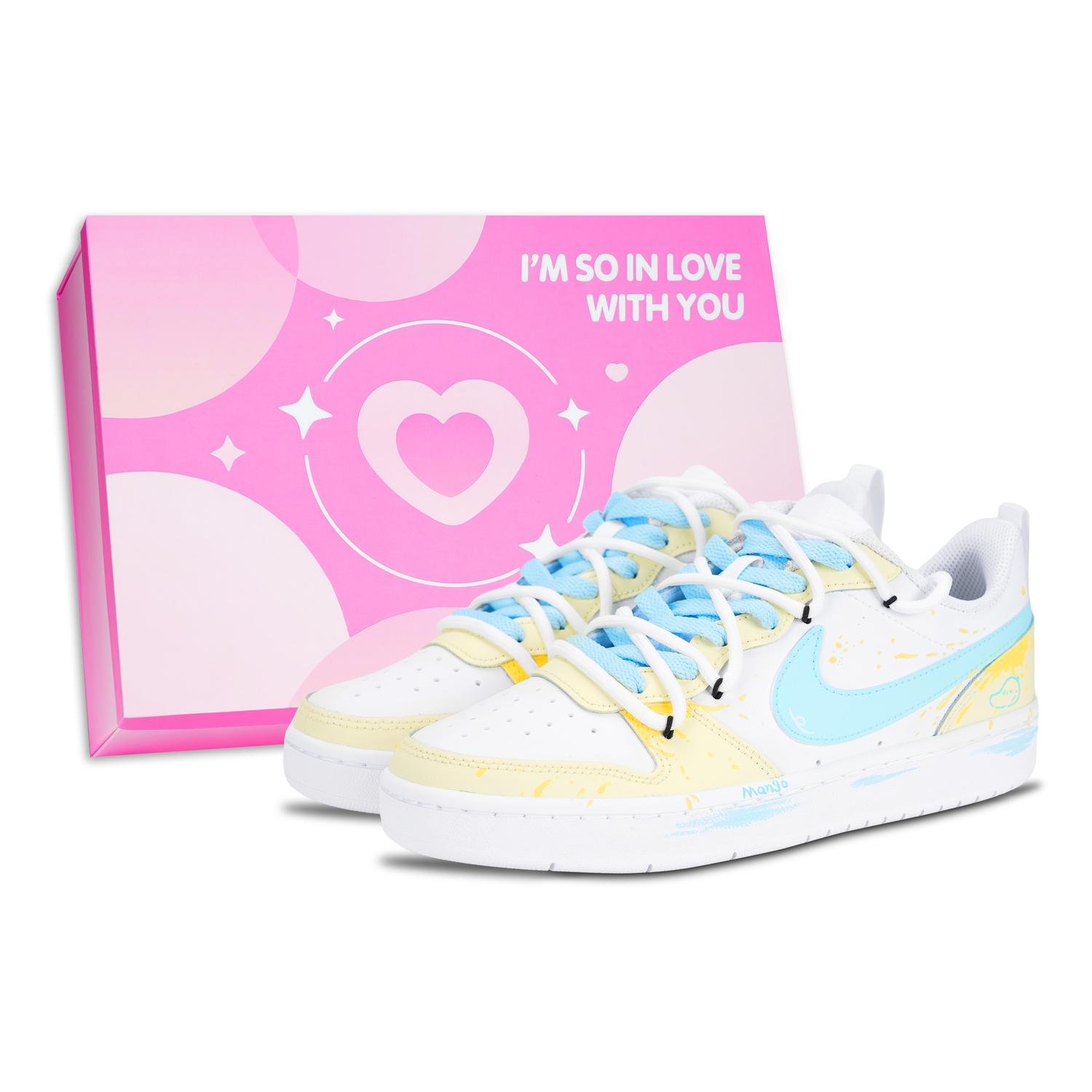 

Court Borough Mango Low 2 противоскользящие износостойкие низкие детские скейтбординг кроссовки Lemon подростковые Nike, Lemon