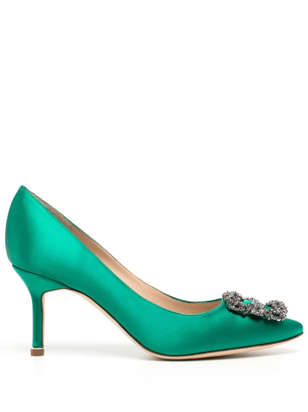 Декорированные туфли Hangisi 70 Manolo Blahnik, зеленый