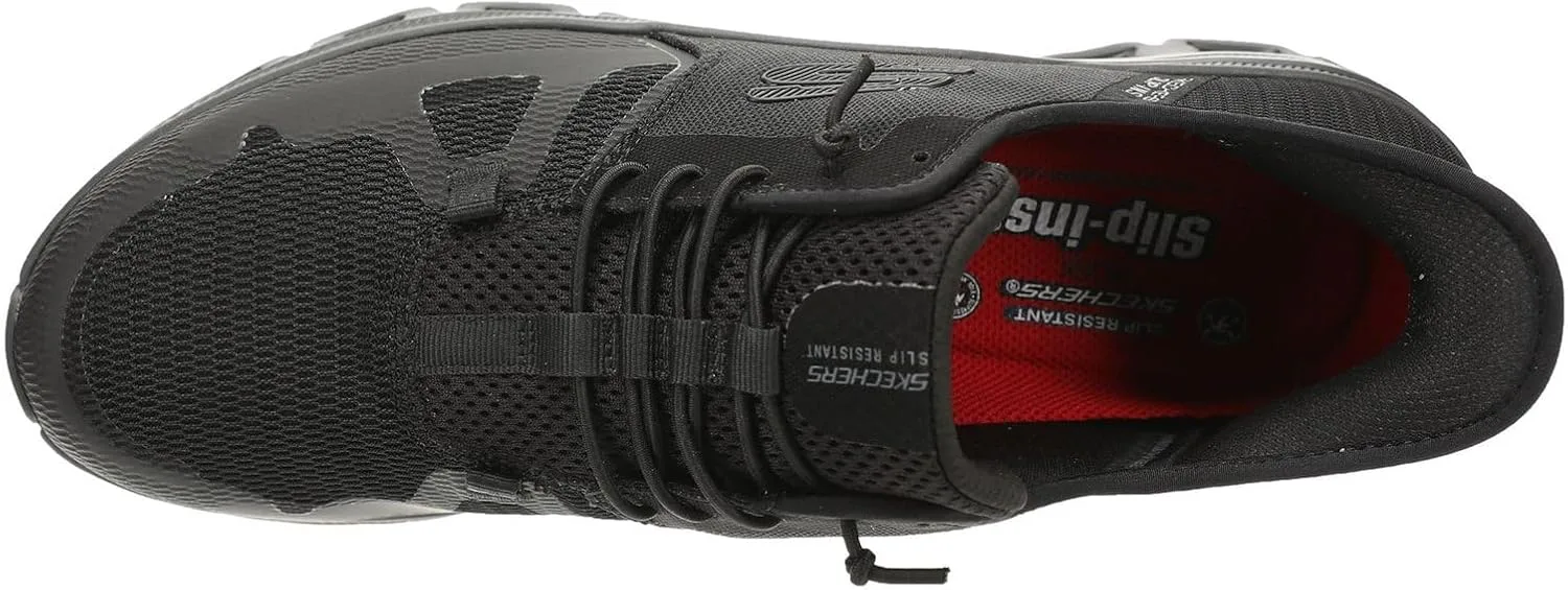 Мужские слипоны Skechers Glide Step Pro Sr с амортизацией пятки, обувь для медицинского персонала, черный — фото 3