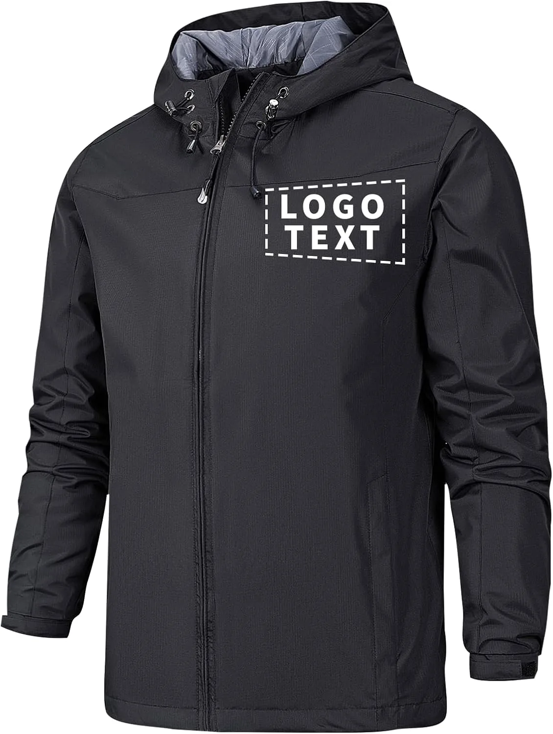 Куртка с капюшоном Custom Tactical Softshell WindBreaker Waterproof Work Uniform с нанесением логотипа Generic, черный