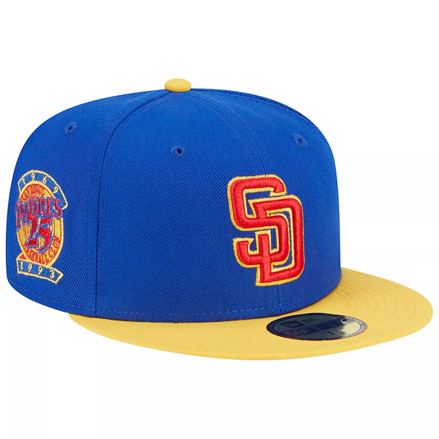

Мужская приталенная шляпа New Era Royal/Желтый San Diego Padres Empire 59FIFTY