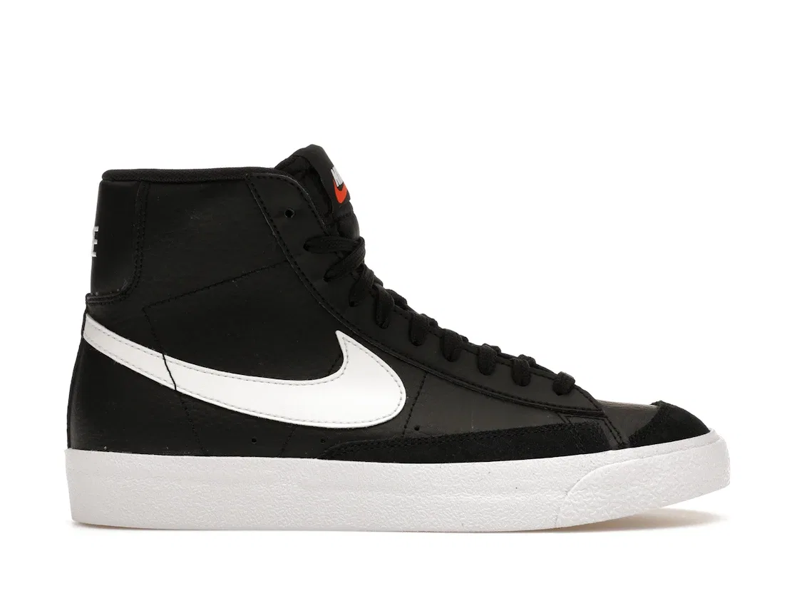 Детские кроссовки для мальчиков и девочек с принтом Nike Blazer Mid 77, Black/White/Team Orange/White