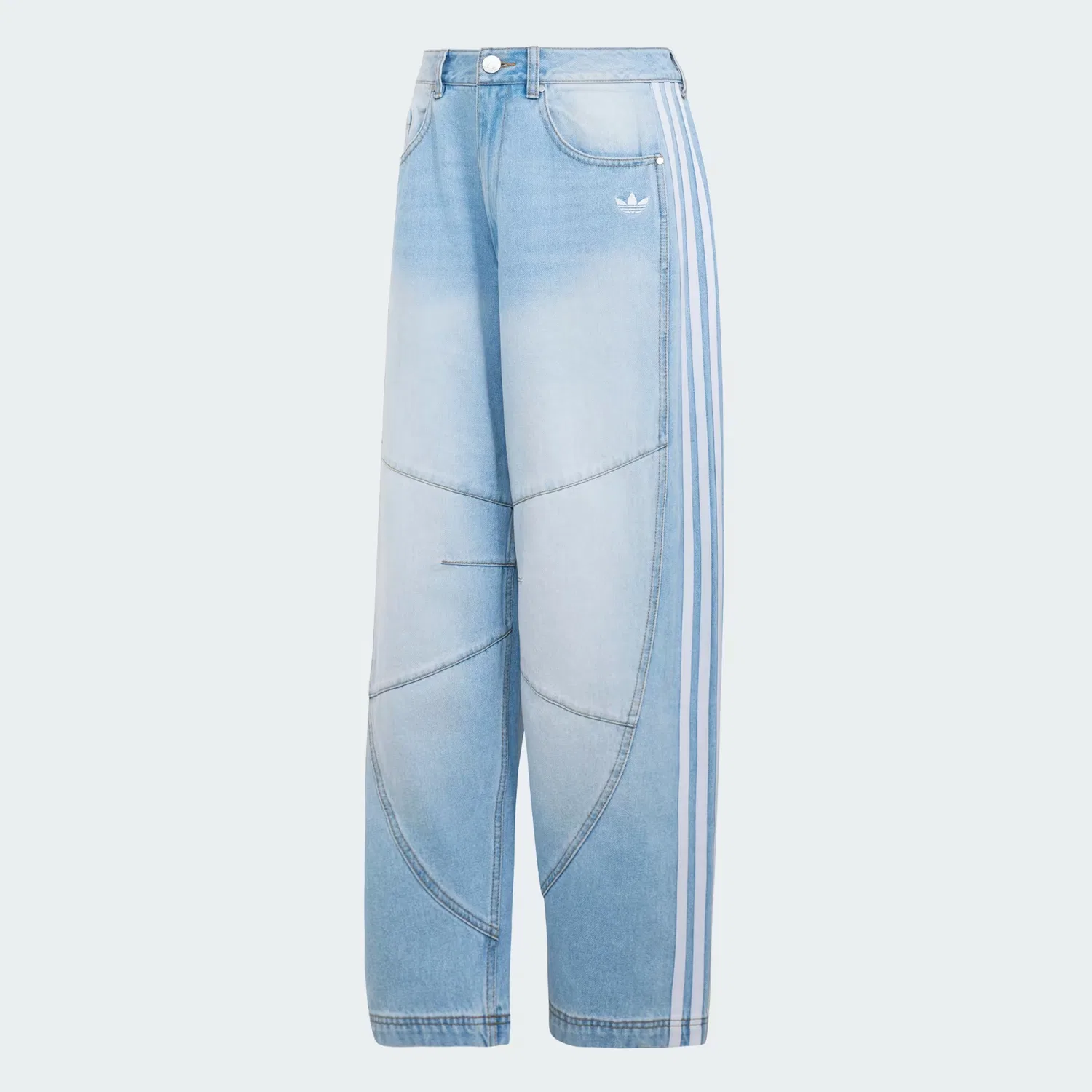 Женские джинсы свободного кроя Denim Barrel Adidas Originals, голубой — фото 4