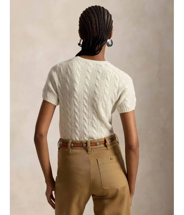Женский пуловер из шерсти с кашемиром Polo Ralph Lauren, Crema — фото 3