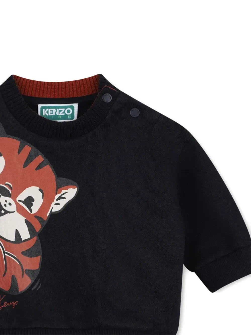 Свитер на кнопках с принтом Kenzo Kids, синий — фото 3
