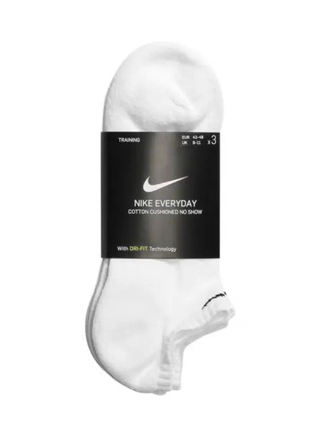 Носки низкие с амортизацией, комплект 3 пары, Nike, белый — фото 3