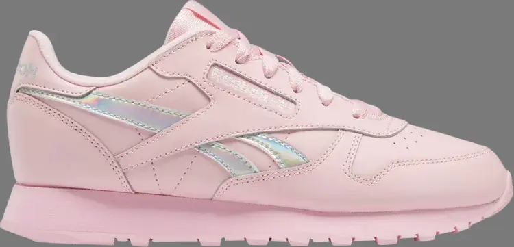 

Кроссовки classic leather big kid 'pink glow iridescent' Reebok, розовый, Розовый;серый, Кроссовки classic leather big kid 'pink glow iridescent' Reebok, розовый