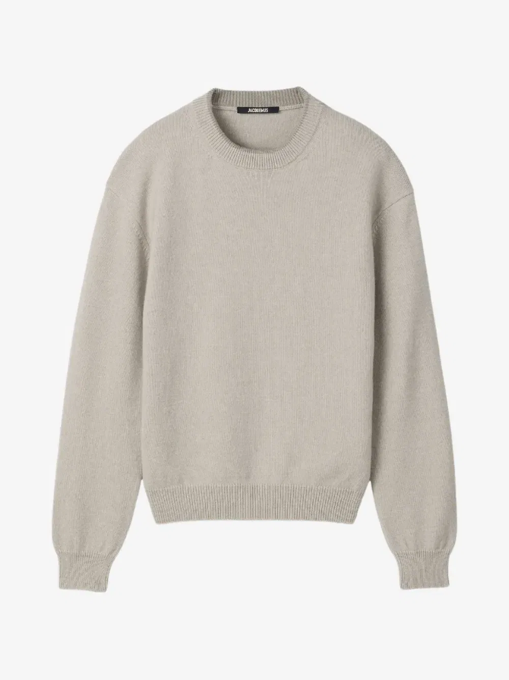 Свитер с круглым вырезом и ребристой отделкой JACQUEMUS, бежевый