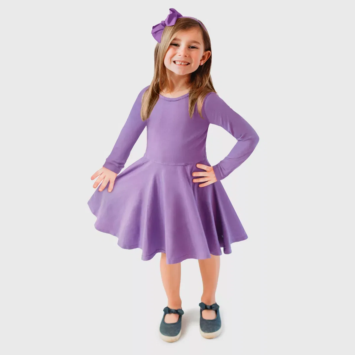 Детское платье для девочек хлопковое City Threads, Deep Purple