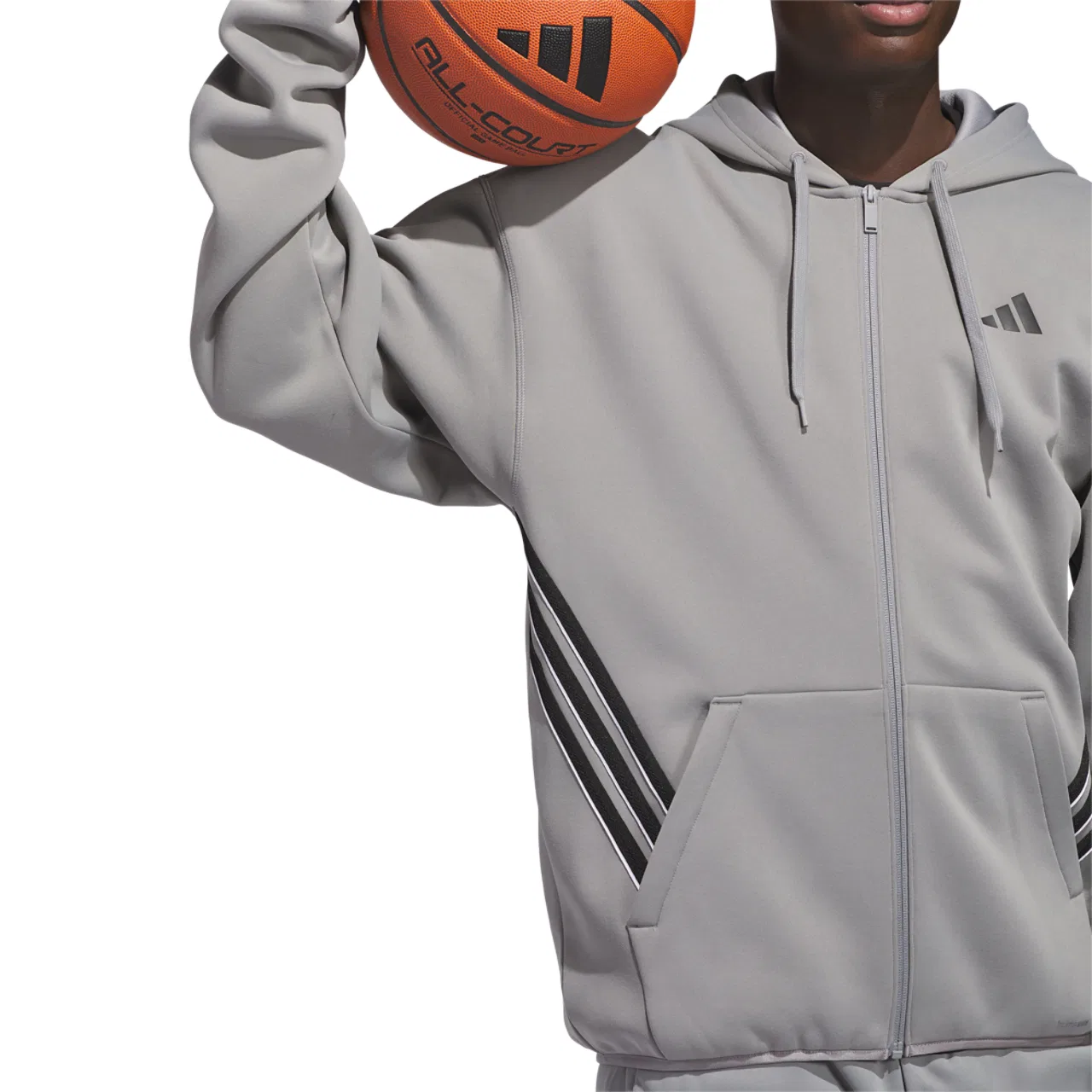 Мужская толстовка на молнии Crazy Warm Adidas, цвет Grey/Black — фото 4
