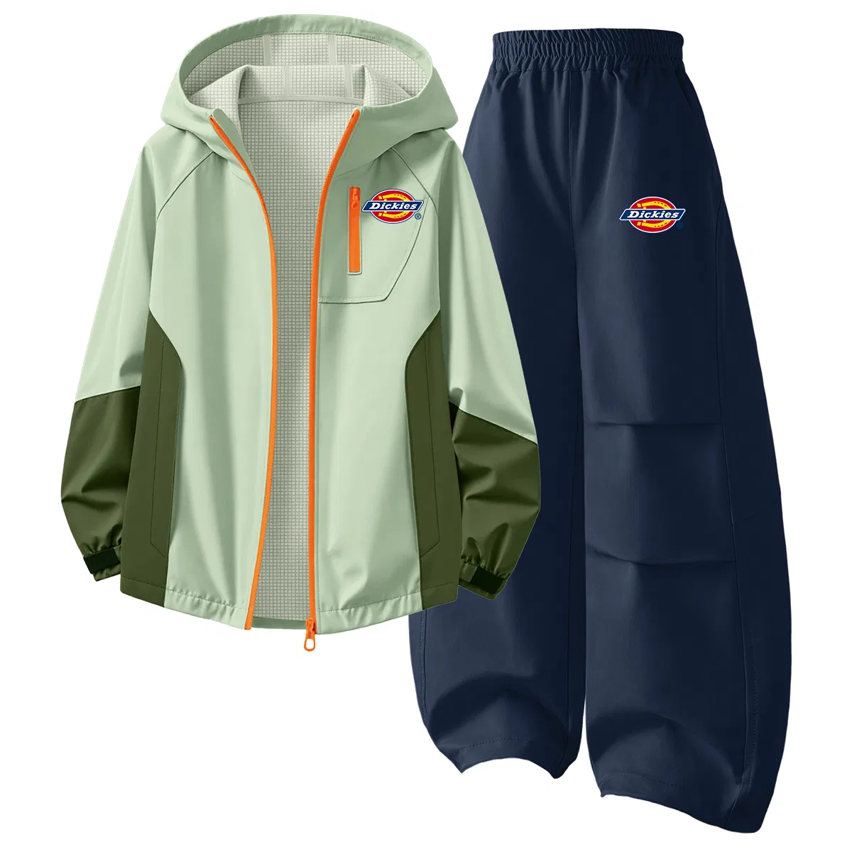Детский комплект из худи и брюк Dickies, Silicone Standard K Green+Silicone Standard K Cyan