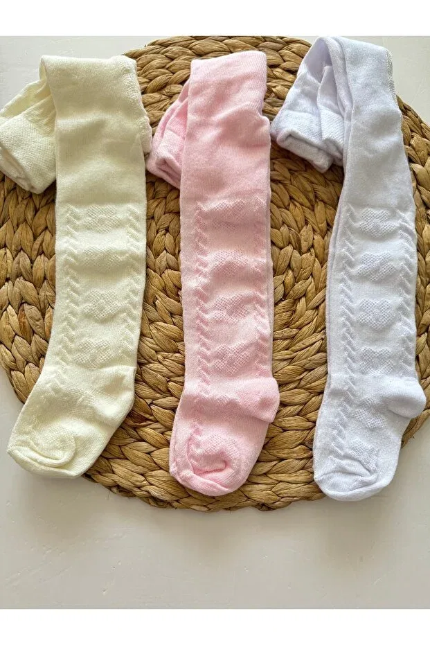 Детские колготки для девочек хлопковые 3 шт Pileki Baby, Mixed — фото 4