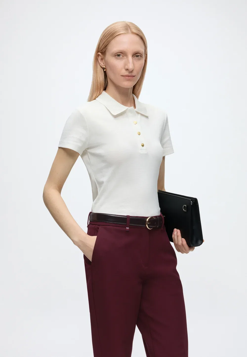 Габардин - брюки Tommy Hilfiger, Deep Burgundy — фото 4
