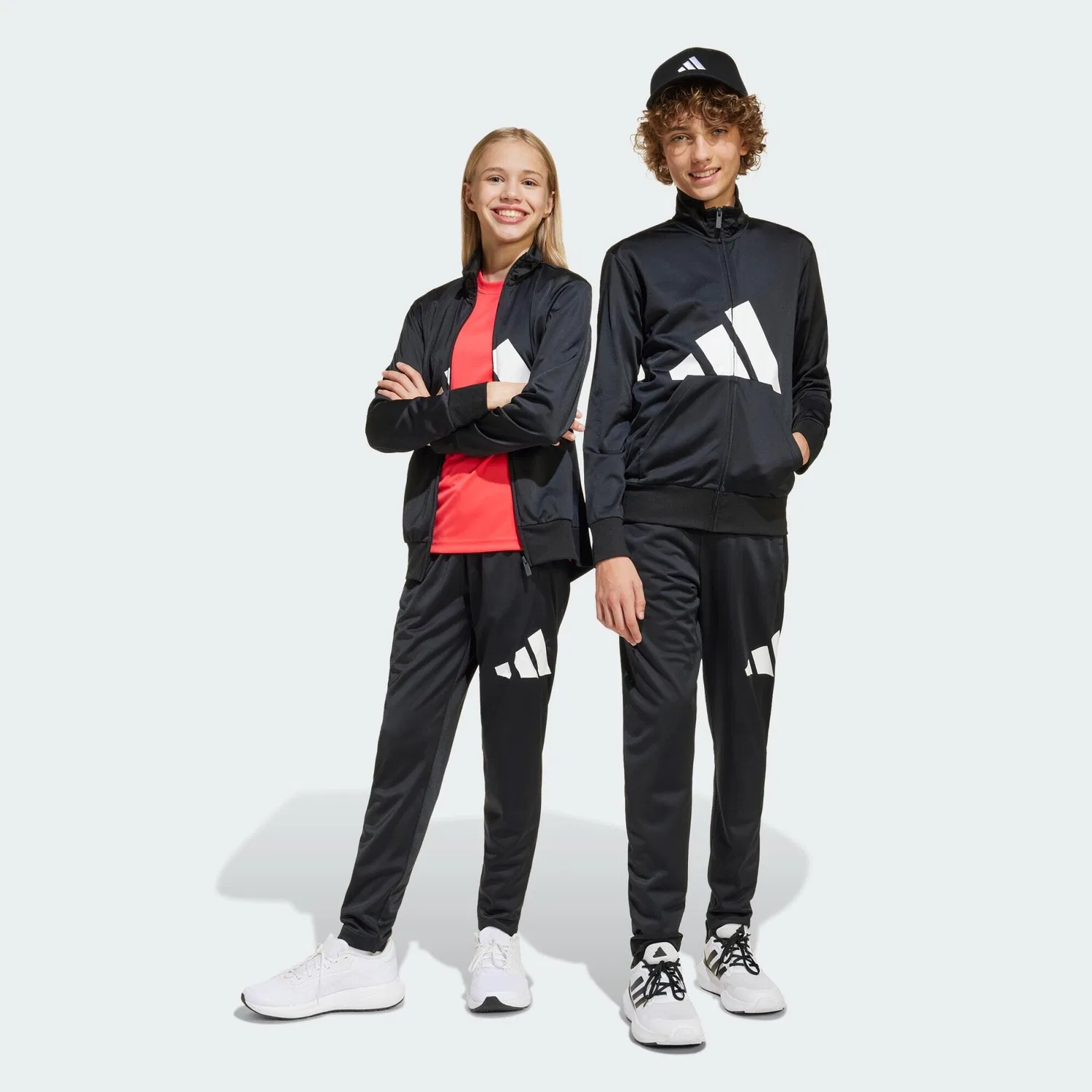 Детский спортивный костюм с принтом Adidas, Schwarz Weiss Schwarz