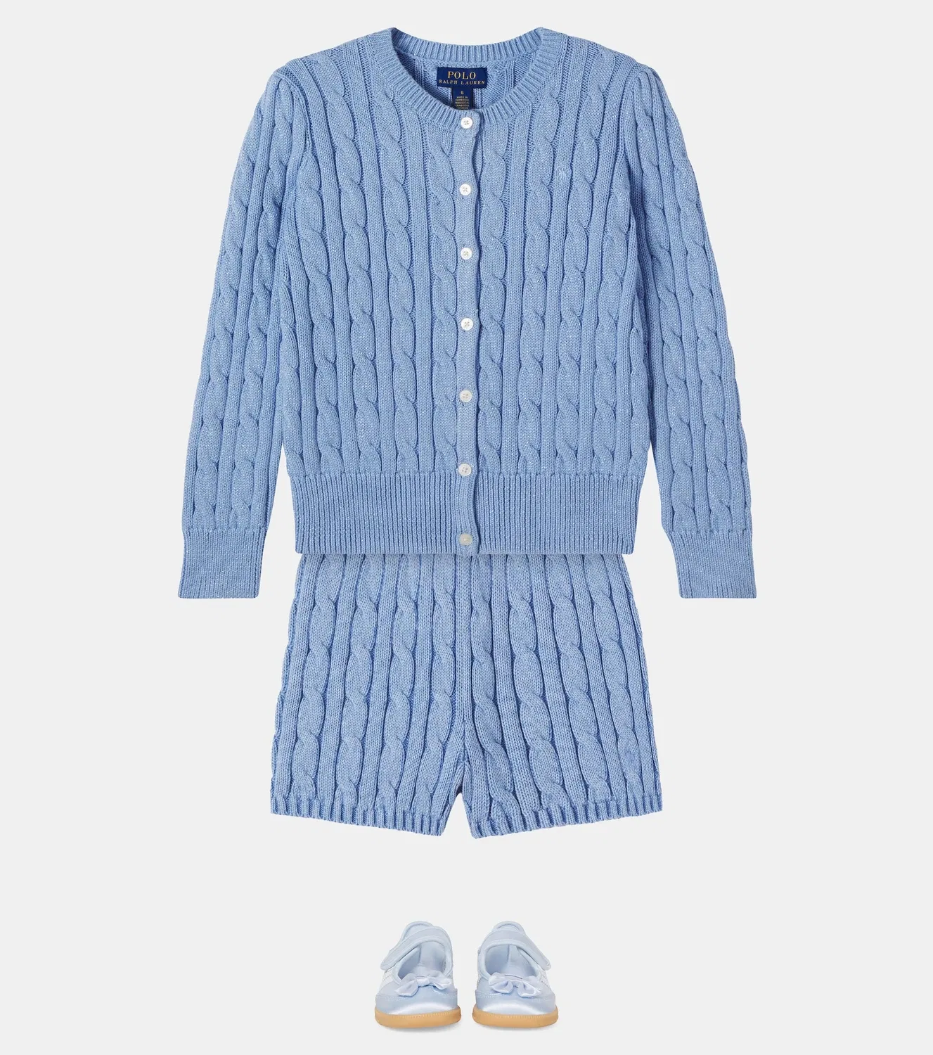 Шорты хлопковые Blue Heather Polo Ralph Lauren Kids, синий — фото 2