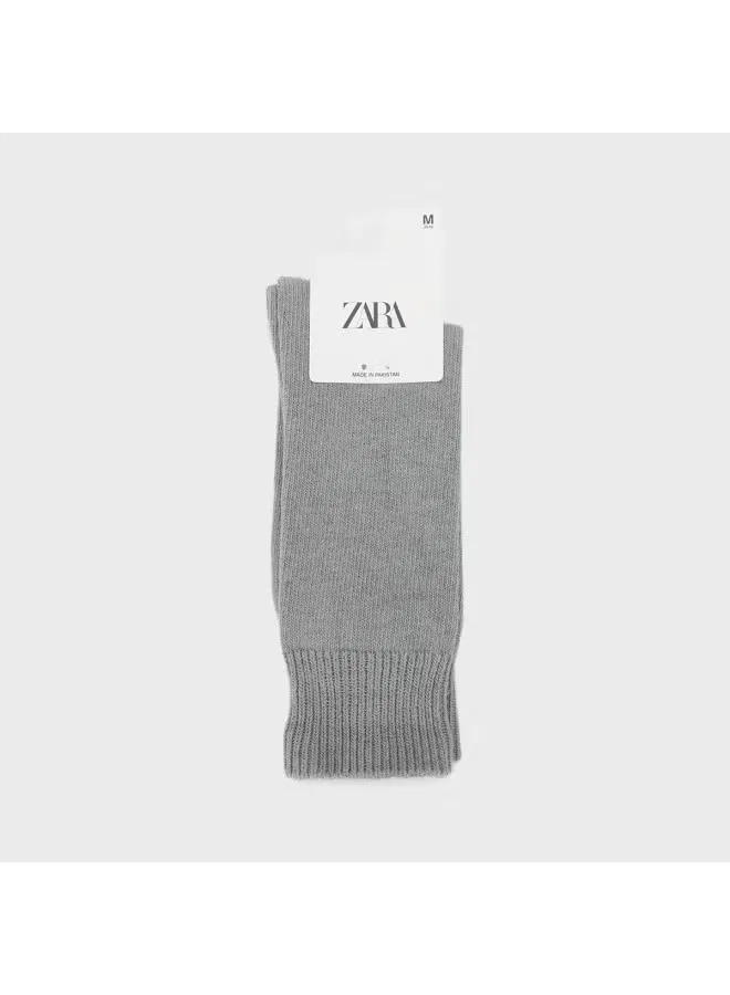 Носки однотонные универсальные Zara, серый — фото 2