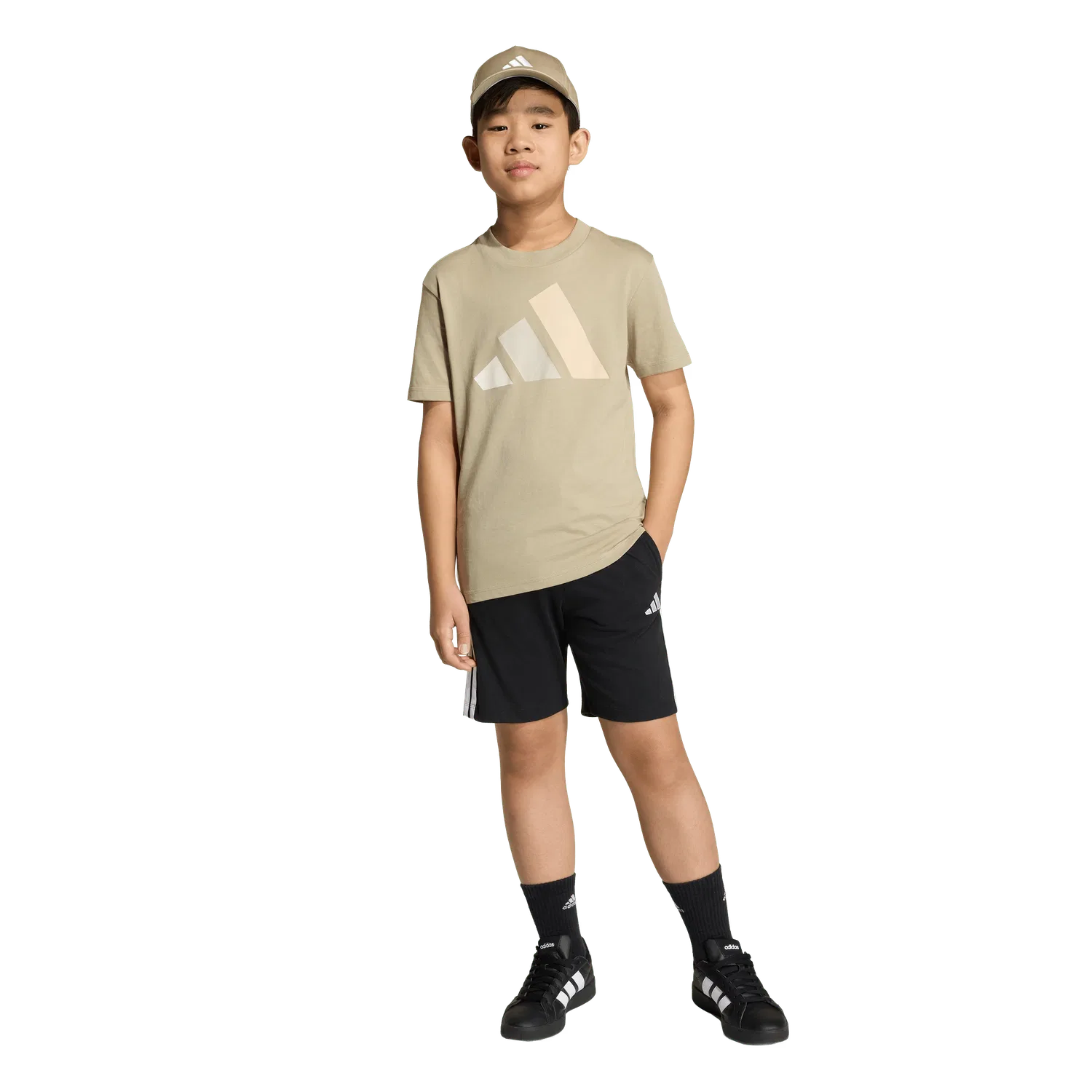 Детская футболка с коротким рукавом Adidas, цвет Olive — фото 4