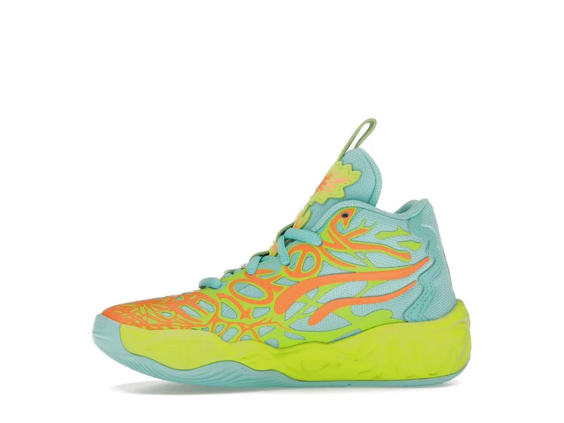 Детские кроссовки для мальчиков с принтом Puma LaMelo Ball MB.04 Scooby-Doo, Aquatic/Lime Smash/Heat Fire — фото 3