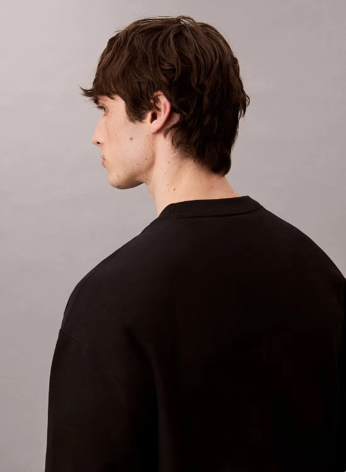 Свитшот с длинным рукавом relaxed fit Calvin Klein, черный — фото 4