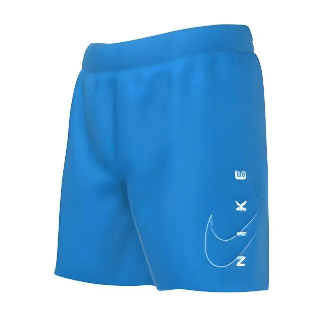 Детские шорты для плавания с принтом Split Logo Lap 4" Volley Nike, Photo Blue