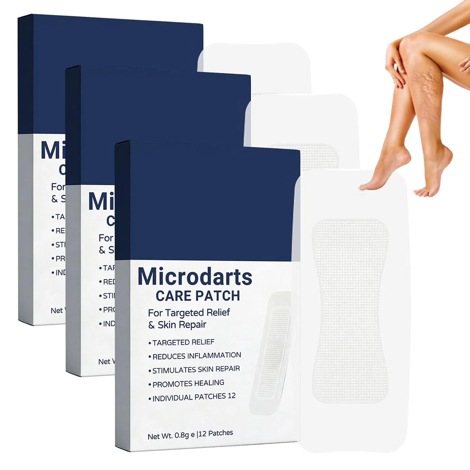 Патчи для ног Microdarts, уход за венами, 3 шт, 30 мл Generisch
