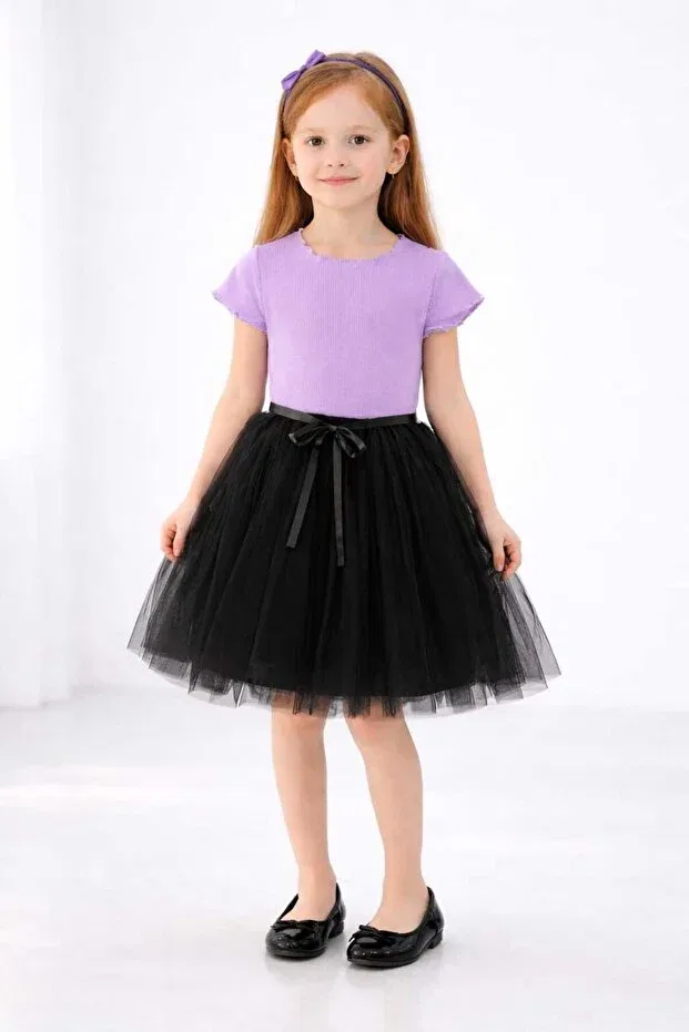 Детское платье для девочек с коротким рукавом Neocotton, Black Lilac