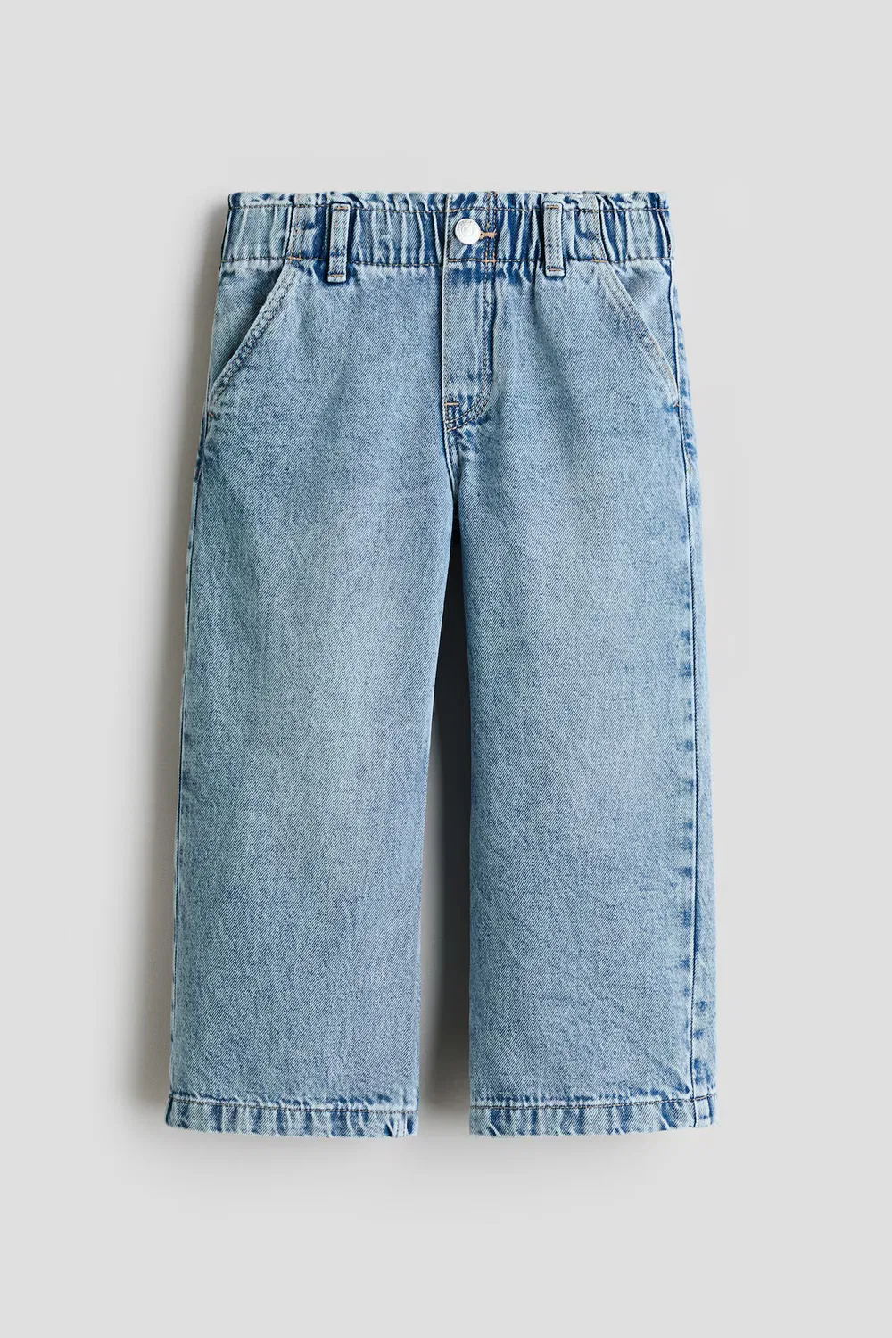 Джинсы с широкими штанинами и поясом-кулиской H&M, Denimblau — фото 4