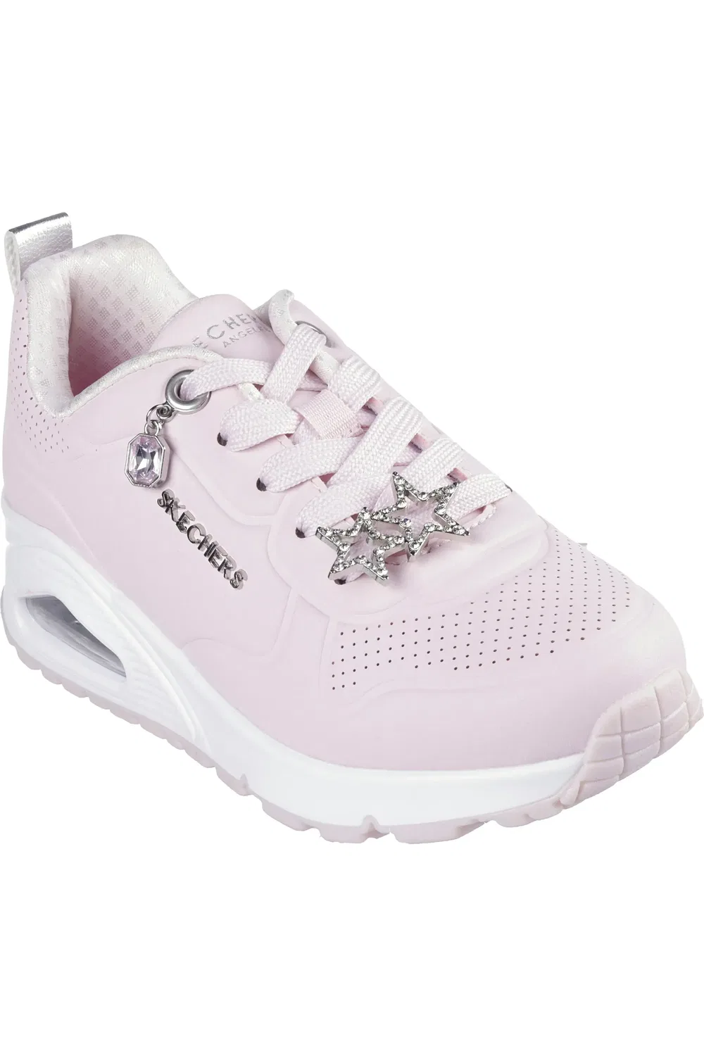 Кроссовки детские с кристаллами и звездами Uno Gen1 SKECHERS, розовый/серебристый
