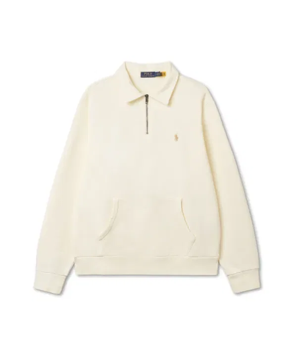 Свитшот с четверть-застежкой, флисовый, Polo Ralph Lauren, натуральный