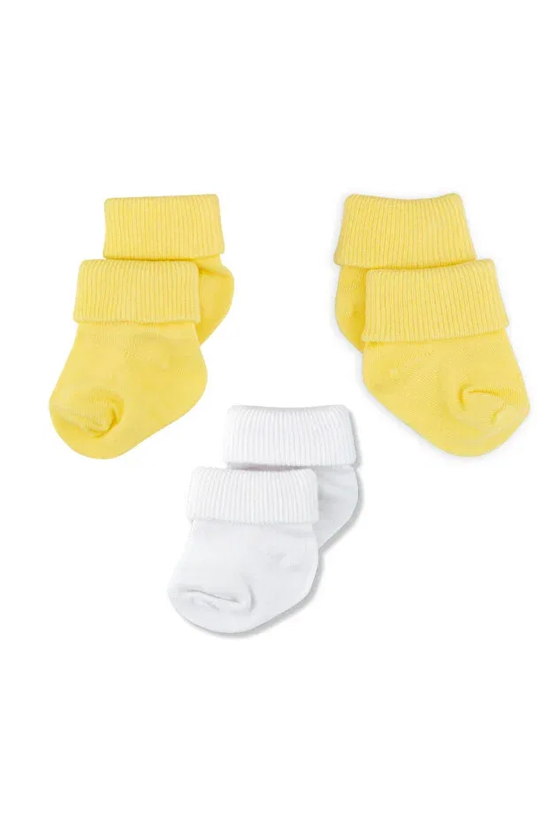 Детские носки для новорожденных хлопковые 3 шт Novibaby, Flower — фото 3