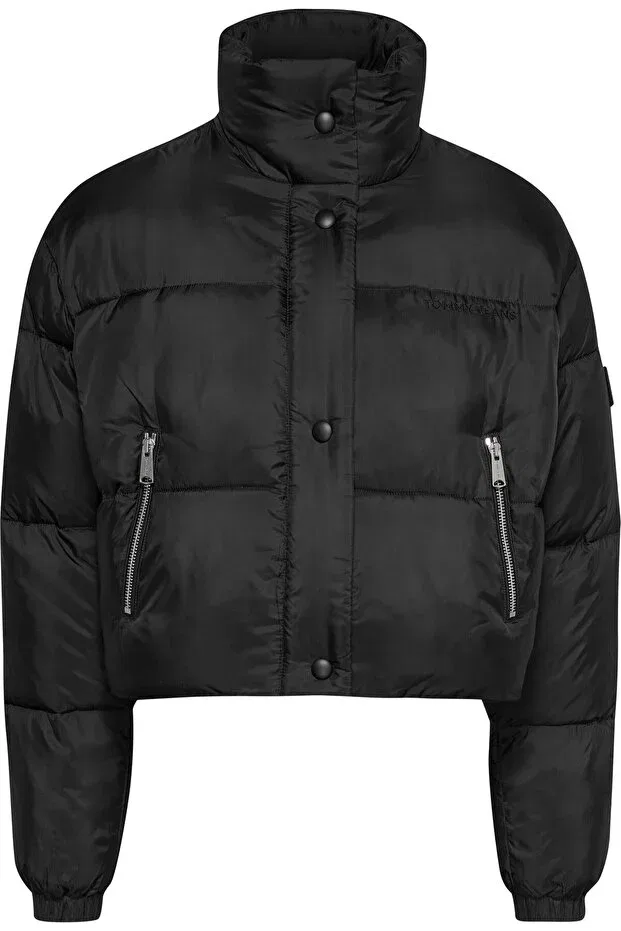 Женское пальто укороченное Tommy jeans women crop tonal inflatable coat Tommy Hilfiger, Black