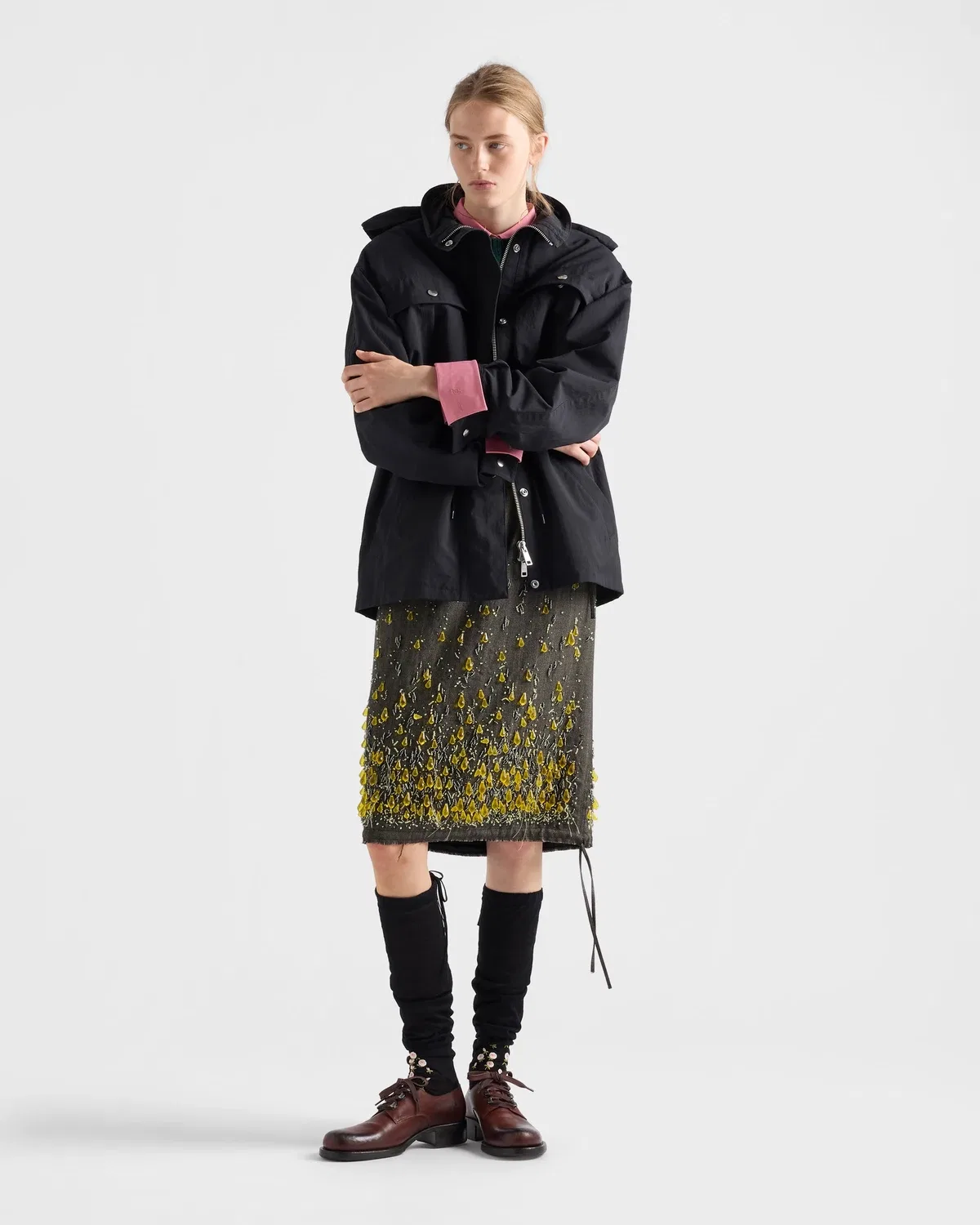 Парка из технологичной ткани Prada, черный — фото 2
