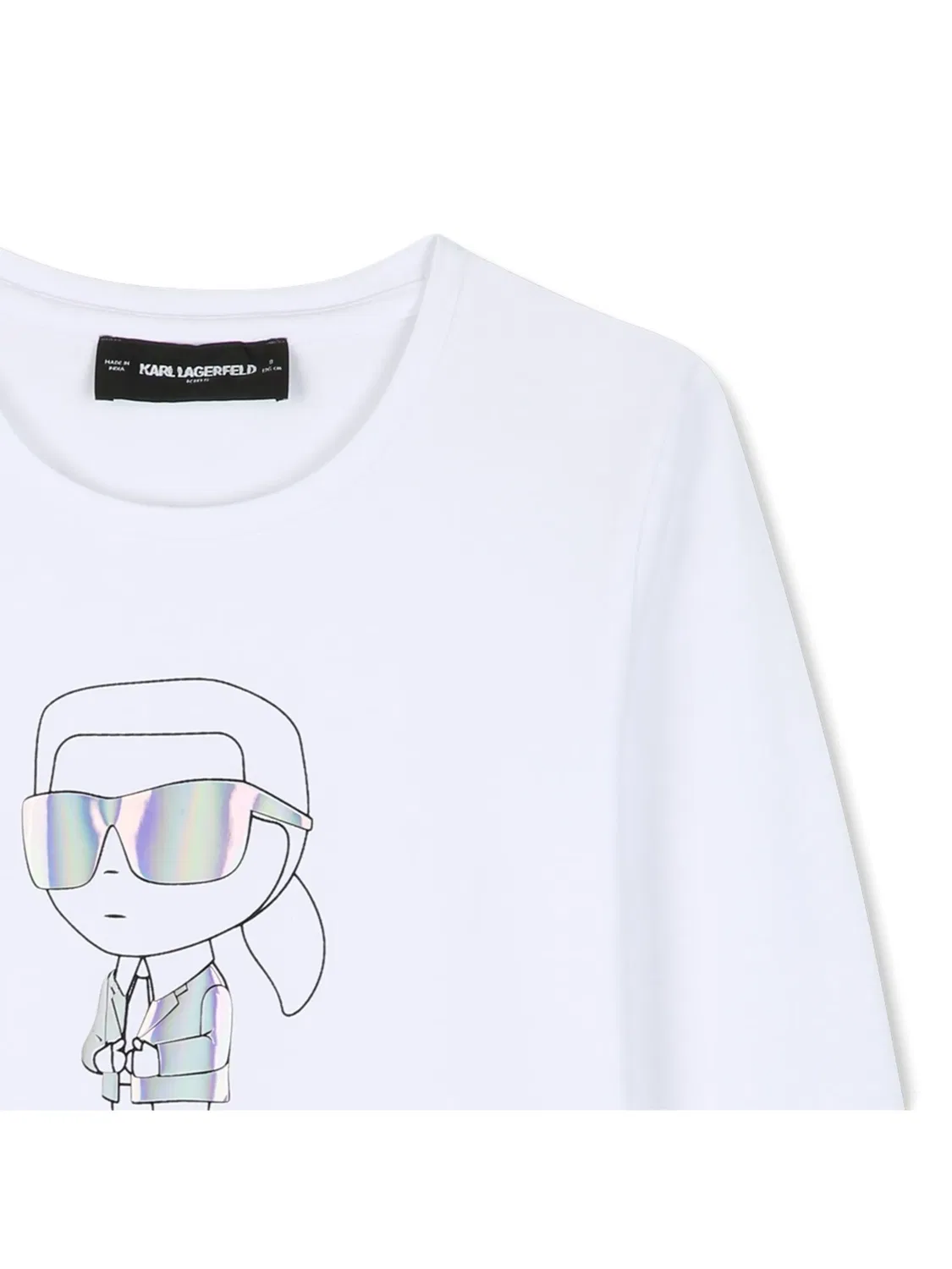 Футболка с длинными рукавами и принтом Ikonik Karl Lagerfeld Kids, белый — фото 3