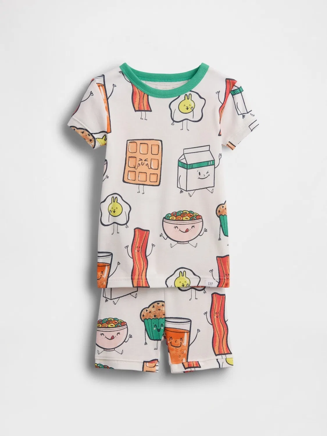 Пижамный набор, хлопок, Breakfast Pyjamas Gap, белый