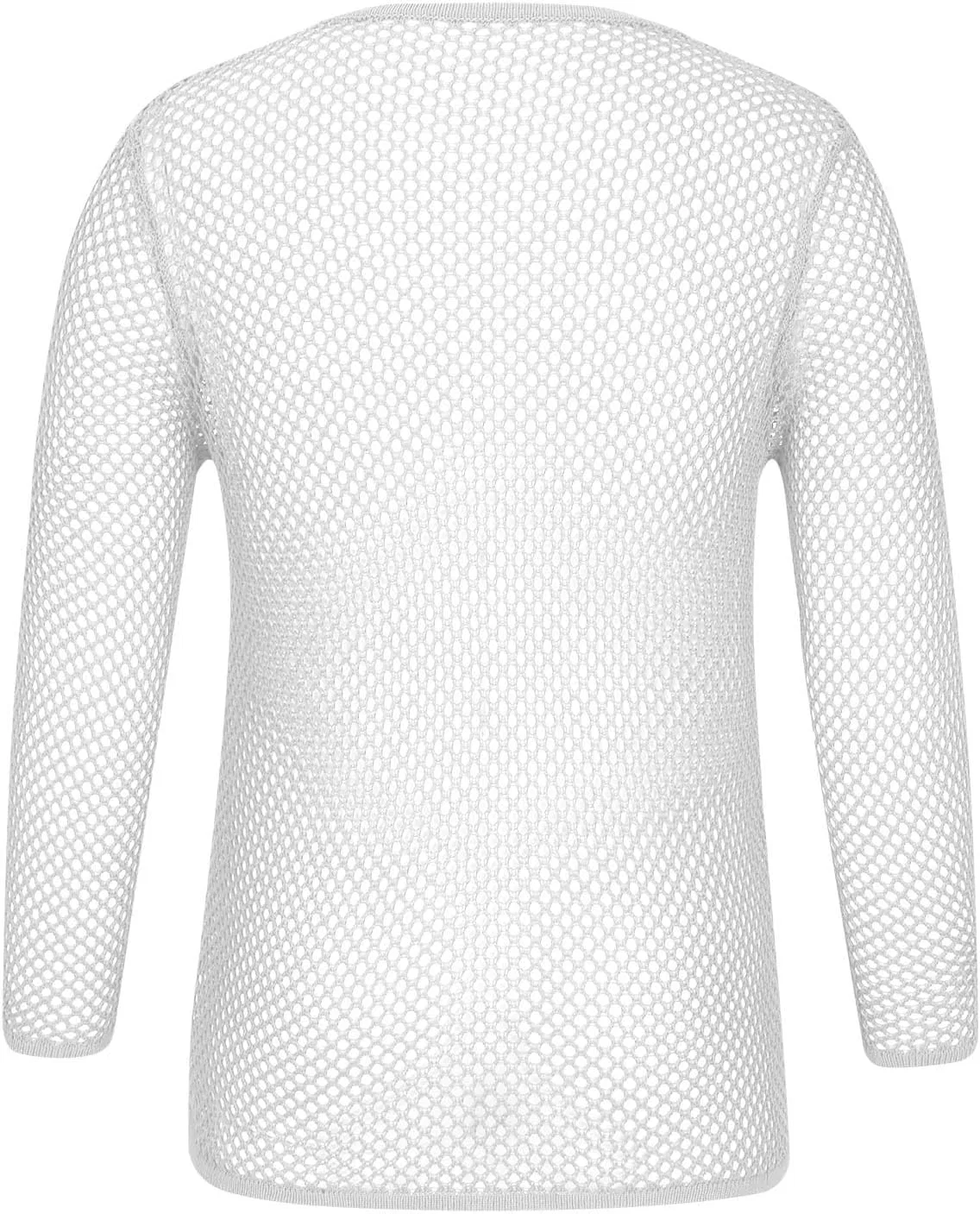Мужская сетчатая футболка с круглым вырезом оверсайз, White — фото 2