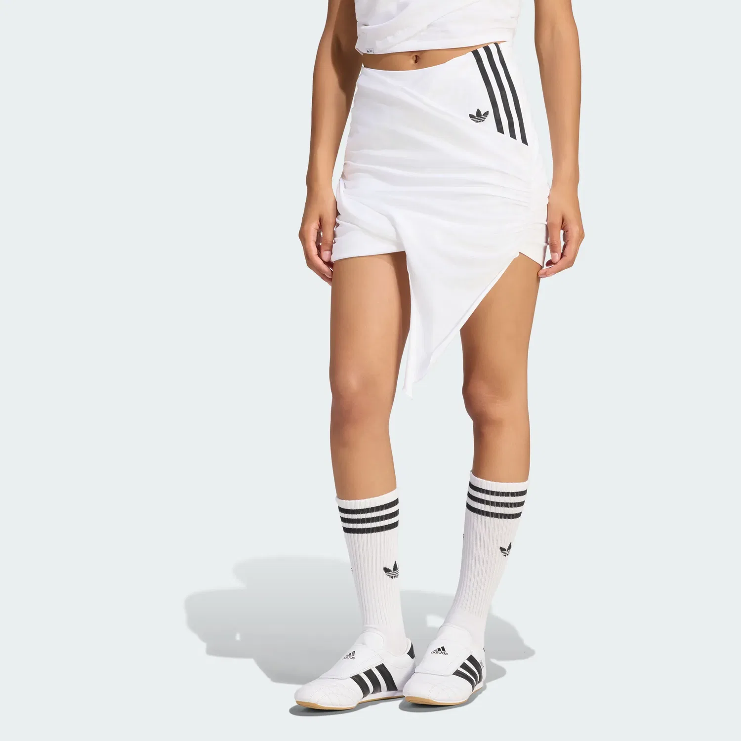 Женская юбка-миди Adidas Originals X Jennie, Белый — фото 4