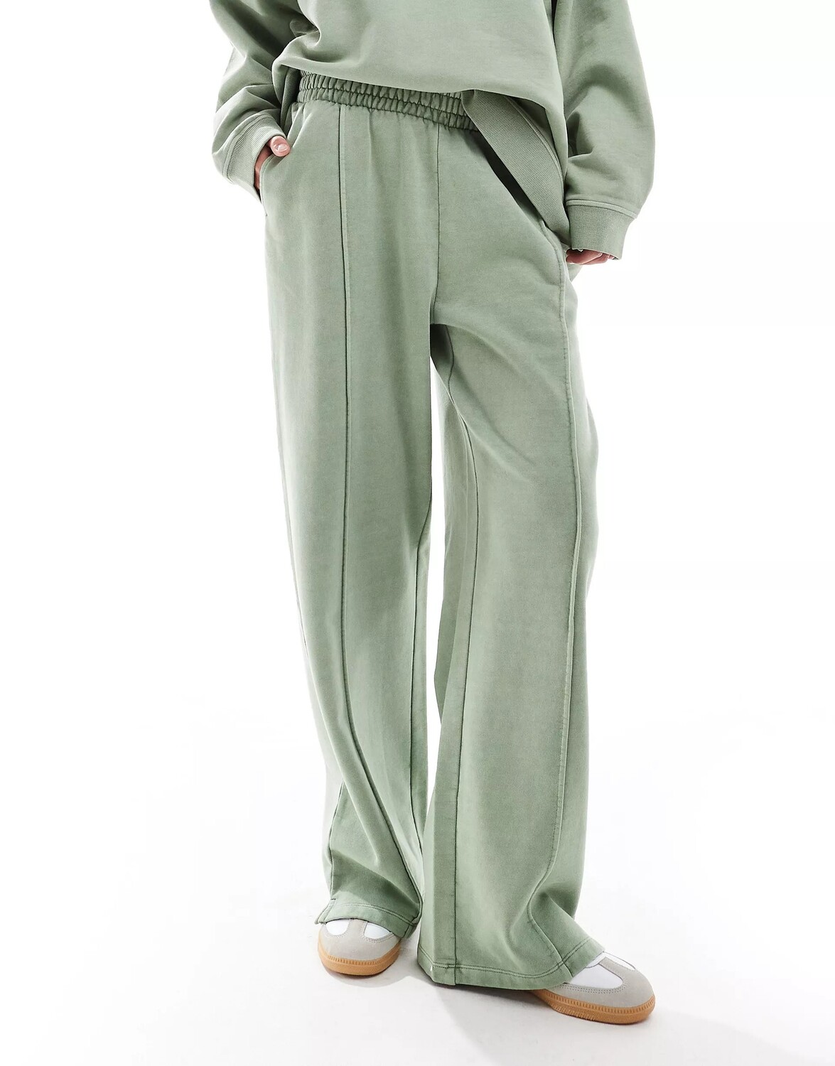 

Брюки Asos Design Heavy Weight Straight Leg With Pintuck, светло-зеленый