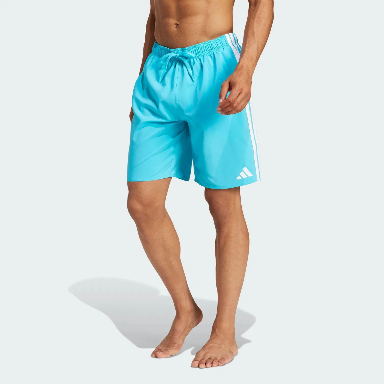 Мужские плавательные шорты с принтом 3-Streifen 8-Inch Badeshorts Adidas, Blau Weiss