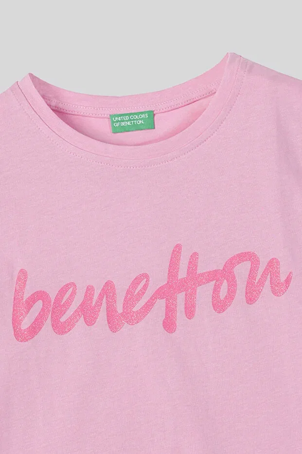 Детская футболка для девочек без рукавов Benetton, Pink — фото 2