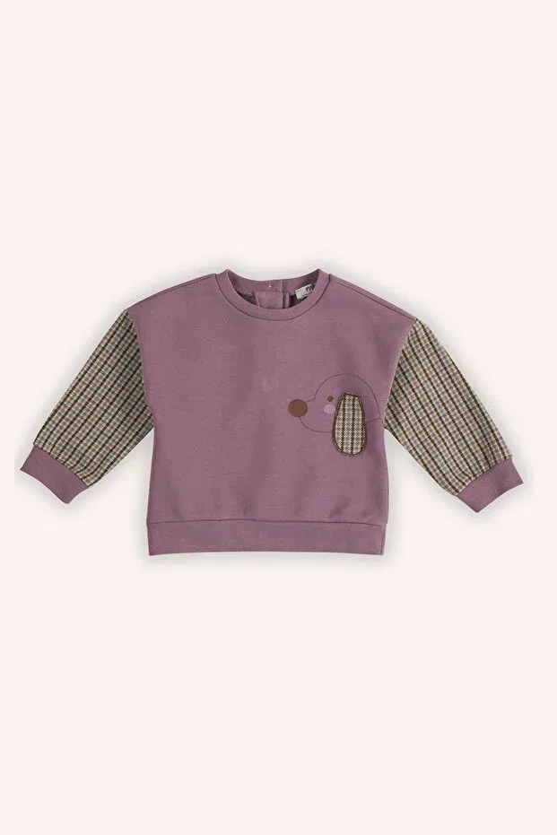 Детское для девочек свитшот с принтом Panço, 215-Rose Dried
