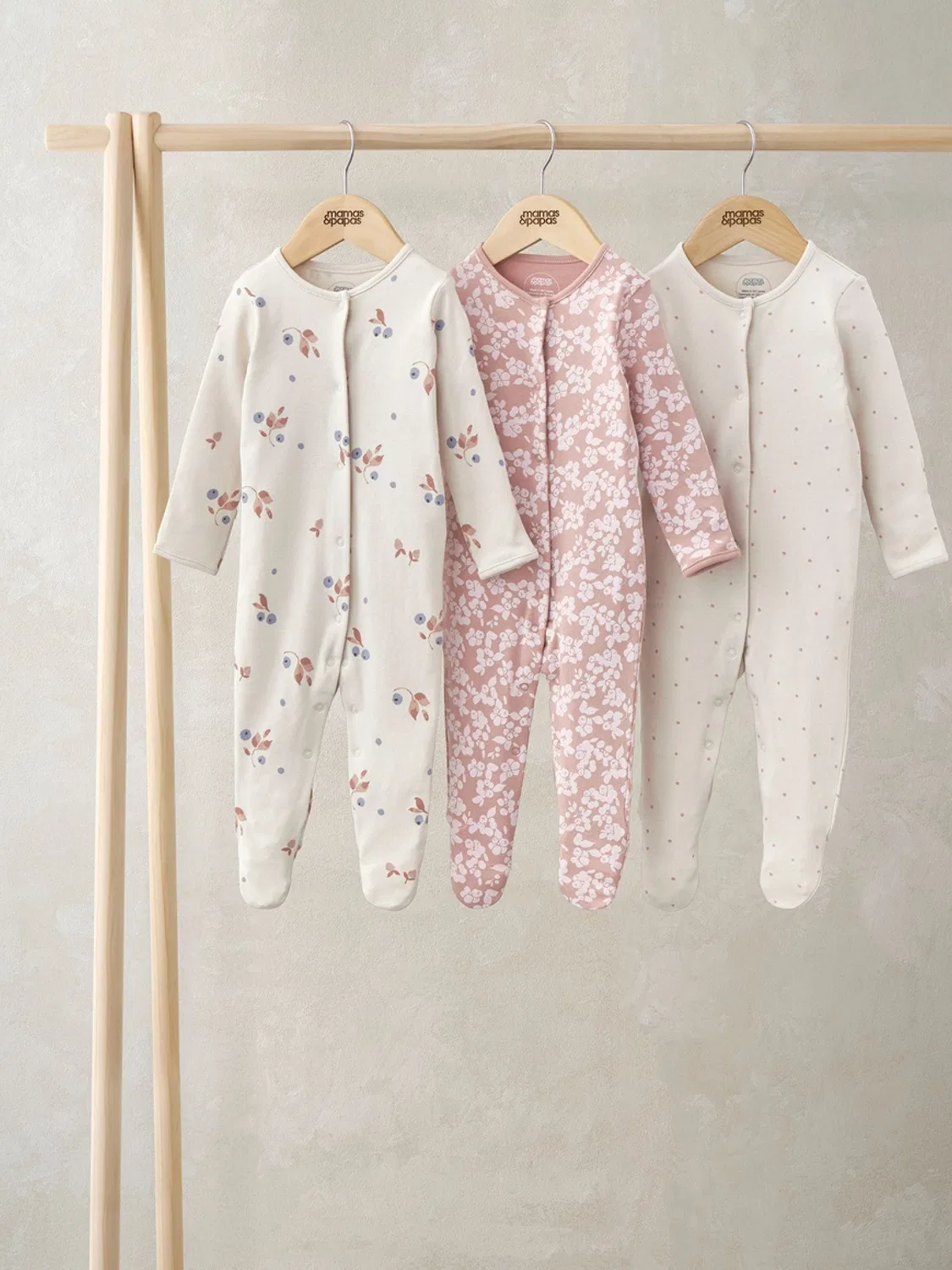 Боди с длинным рукавом 3 шт Mamas & Papas, Berry Pink