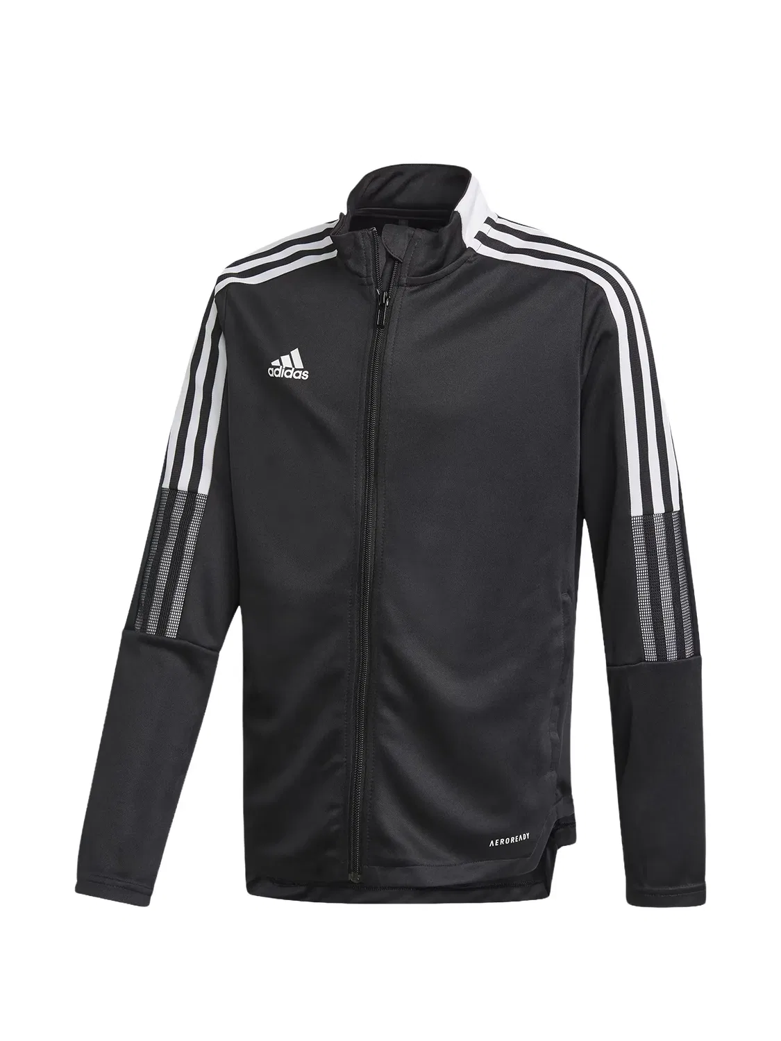 Adidas Свитшот на молнии с тремя полосками черный