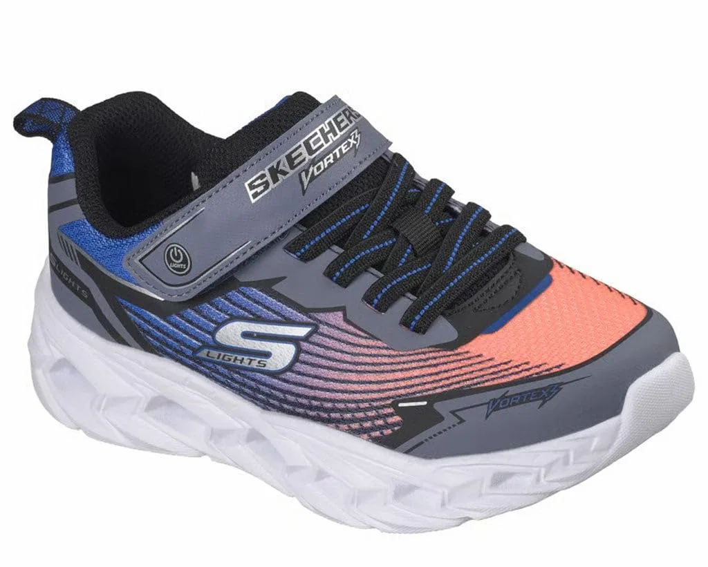 Детские кроссовки для мальчиков с подсветкой Vortex 3.0 Skechers, Black Blue Orange