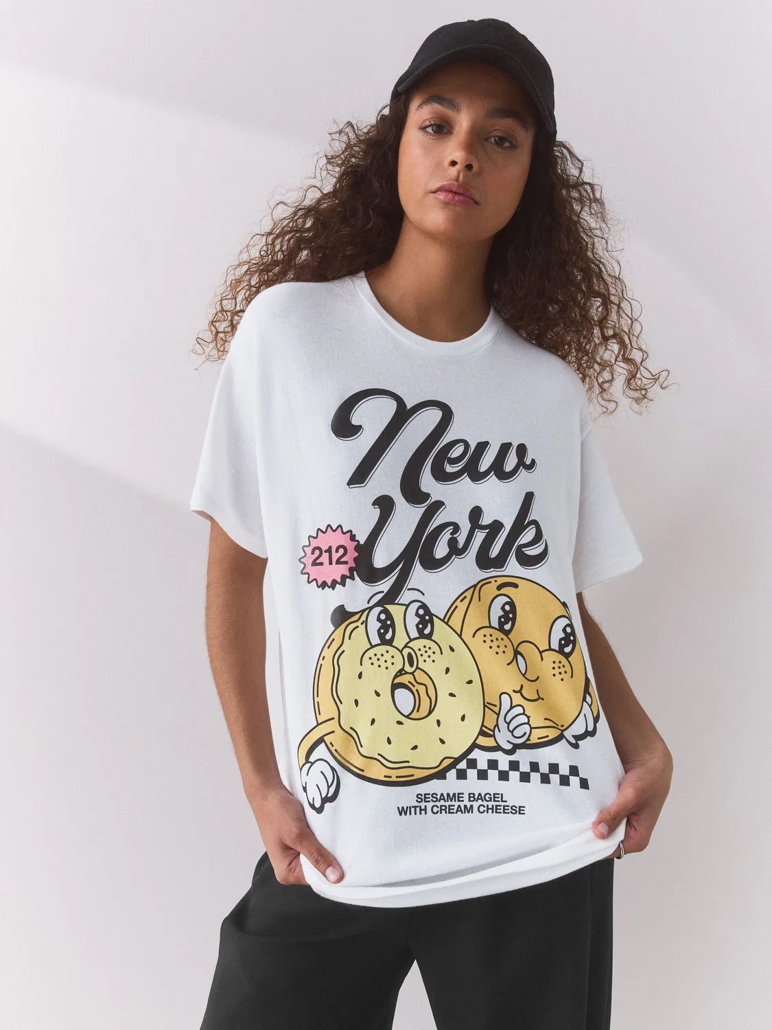 Футболка с принтом New York Bagel Next, белый