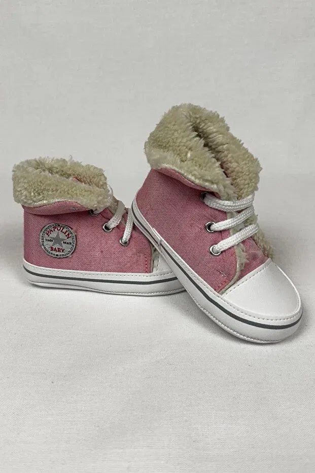 Детские тапочки для новорожденных на шнуровке Dk Denemekabini, Pink
