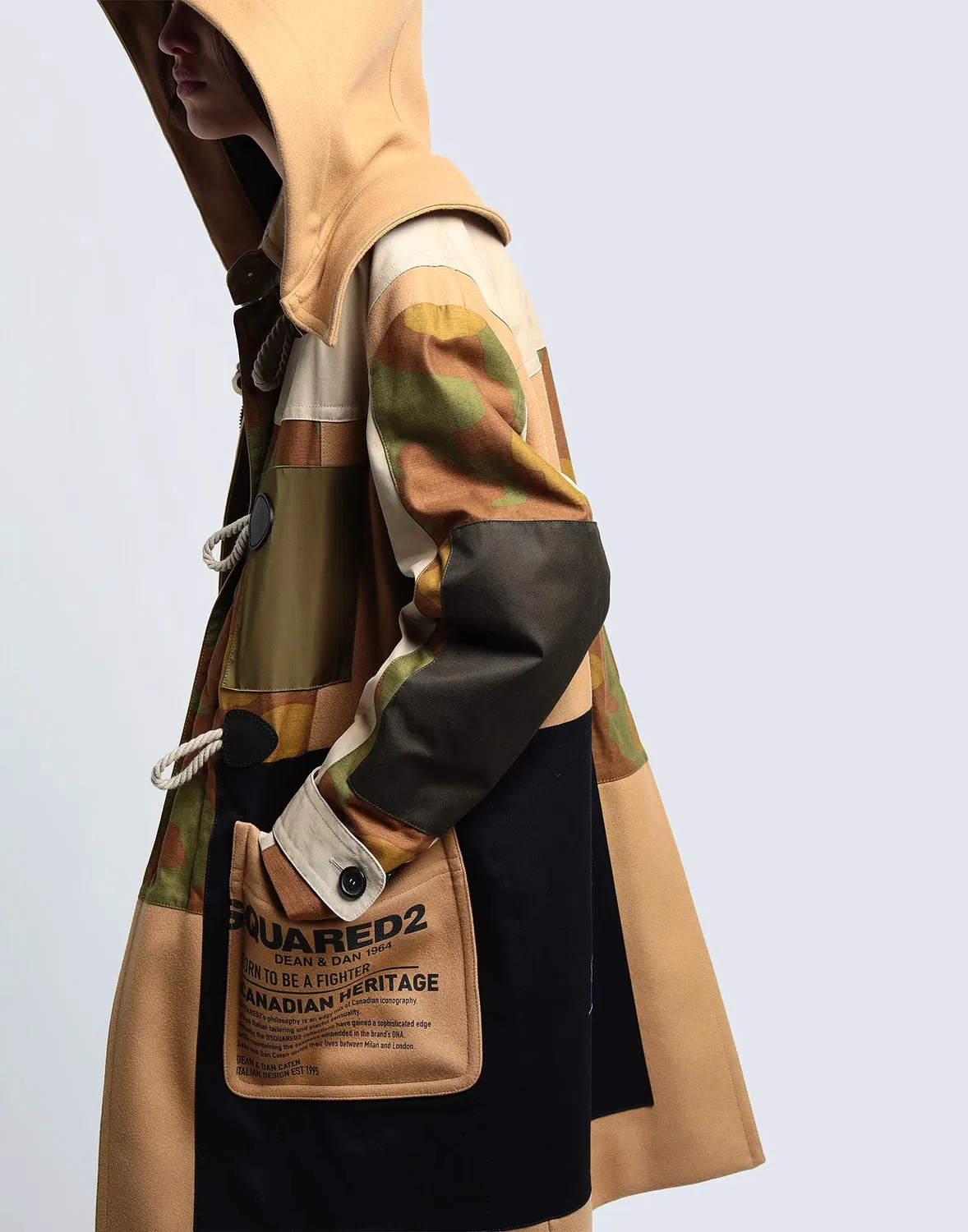 Женское пальто из кашемира с капюшоном Dsquared2, коричневый — фото 4