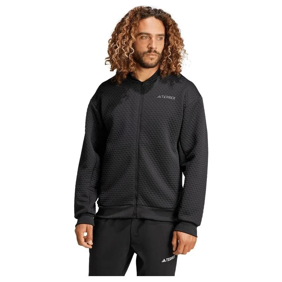 Мужской свитшот с молнией XPL Sweat Jkt adidas, Черный — фото 2